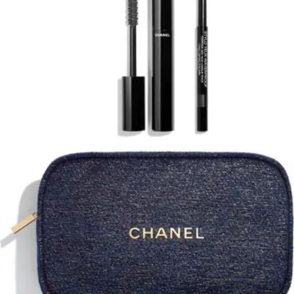 CHANEL  A Sight to See Eye Makeup Set FULL SIZE MASCARA EYELINER PLUS MAKEUP BAG - Picture 4 of 5